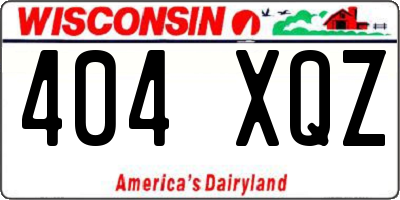 WI license plate 404XQZ