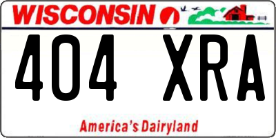 WI license plate 404XRA