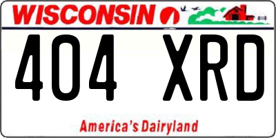 WI license plate 404XRD