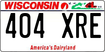 WI license plate 404XRE
