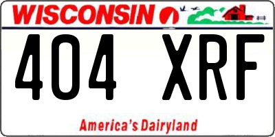 WI license plate 404XRF
