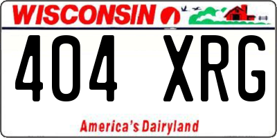 WI license plate 404XRG