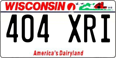 WI license plate 404XRI