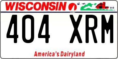 WI license plate 404XRM