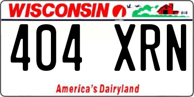 WI license plate 404XRN