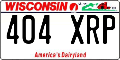 WI license plate 404XRP