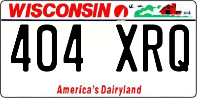 WI license plate 404XRQ