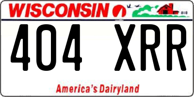 WI license plate 404XRR