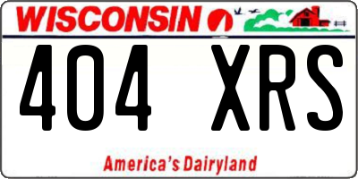 WI license plate 404XRS