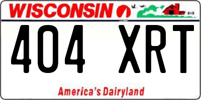 WI license plate 404XRT