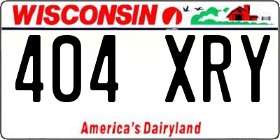 WI license plate 404XRY