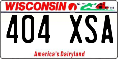 WI license plate 404XSA