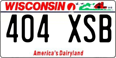 WI license plate 404XSB