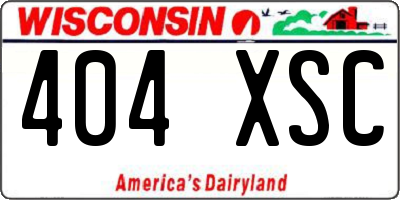 WI license plate 404XSC