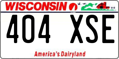 WI license plate 404XSE