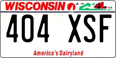 WI license plate 404XSF