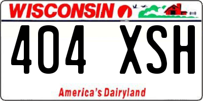 WI license plate 404XSH