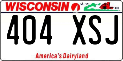 WI license plate 404XSJ