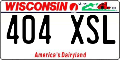 WI license plate 404XSL