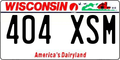 WI license plate 404XSM