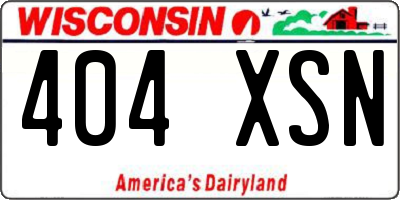 WI license plate 404XSN