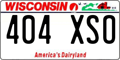 WI license plate 404XSO