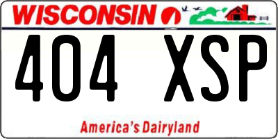 WI license plate 404XSP