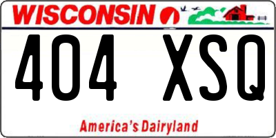 WI license plate 404XSQ