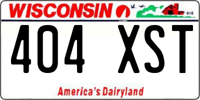 WI license plate 404XST