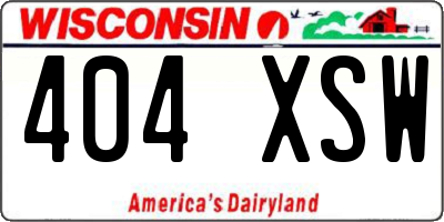 WI license plate 404XSW