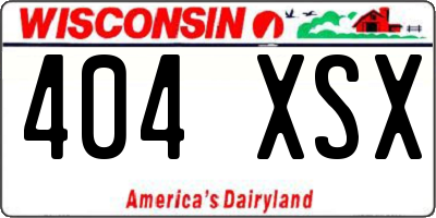 WI license plate 404XSX