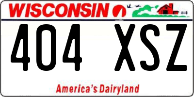WI license plate 404XSZ