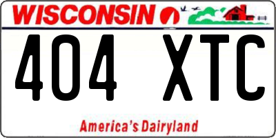 WI license plate 404XTC