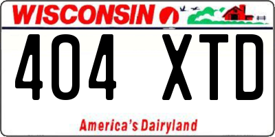 WI license plate 404XTD