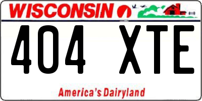 WI license plate 404XTE