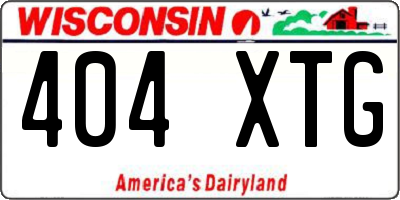 WI license plate 404XTG