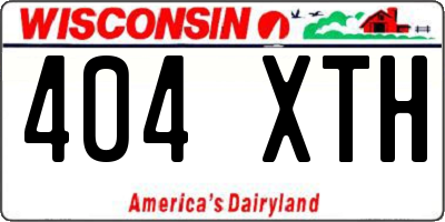 WI license plate 404XTH