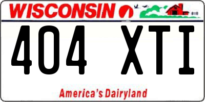 WI license plate 404XTI