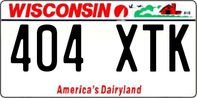 WI license plate 404XTK