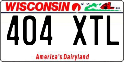 WI license plate 404XTL