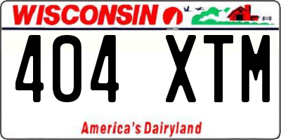 WI license plate 404XTM