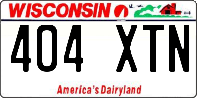 WI license plate 404XTN