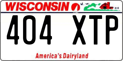 WI license plate 404XTP