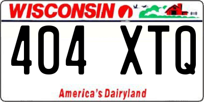 WI license plate 404XTQ