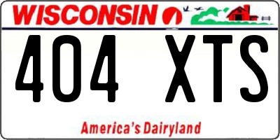 WI license plate 404XTS