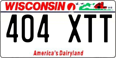 WI license plate 404XTT