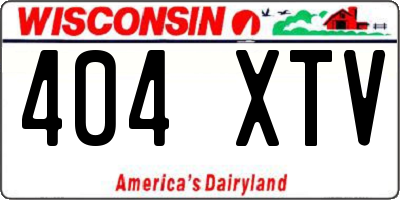 WI license plate 404XTV