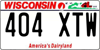 WI license plate 404XTW