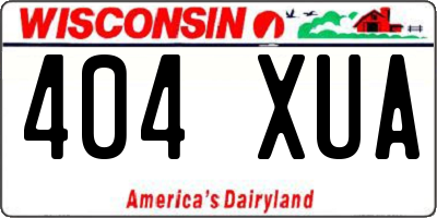 WI license plate 404XUA