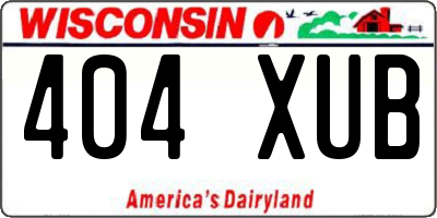 WI license plate 404XUB